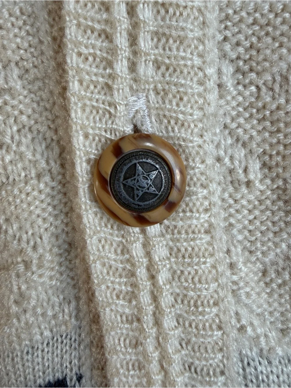Vintage Great Boss Geometric Knit Cardigan Sweater Mens Large XL
